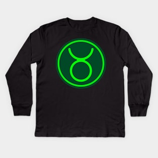 Cool Green Taurus Symbol Kids Long Sleeve T-Shirt